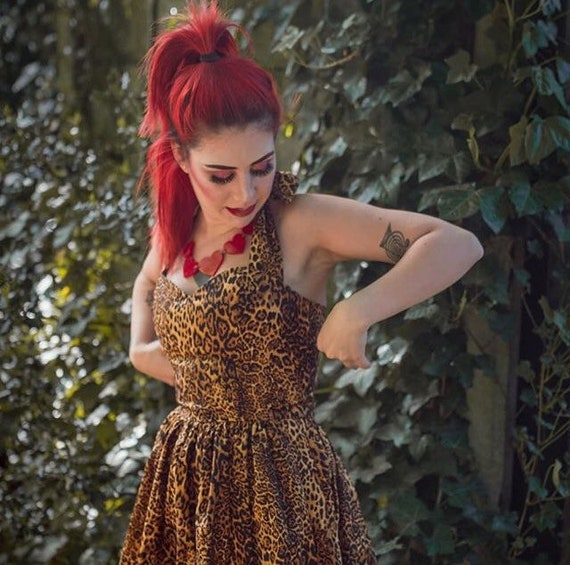 rockabilly leopard dress
