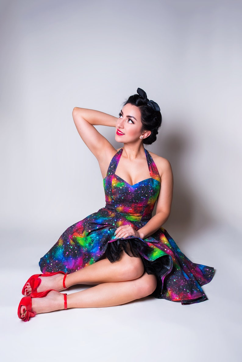 Rainbow space dress image 3