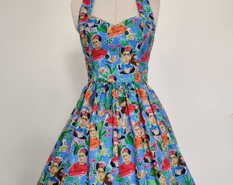 Frida Kahlo dress-feminist icon rockabilly