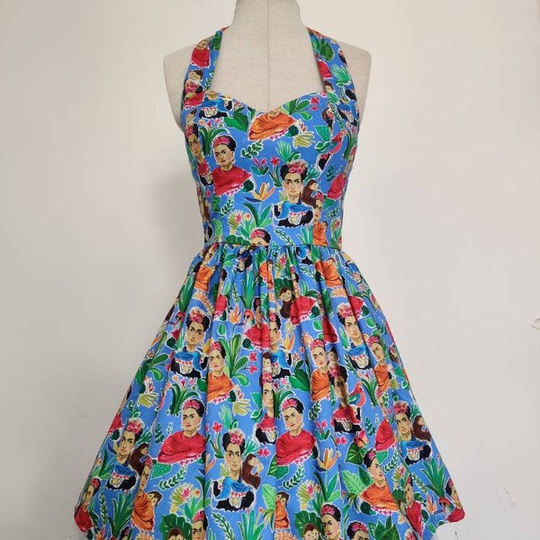 Frida Kahlo dress-feminist icon rockabilly