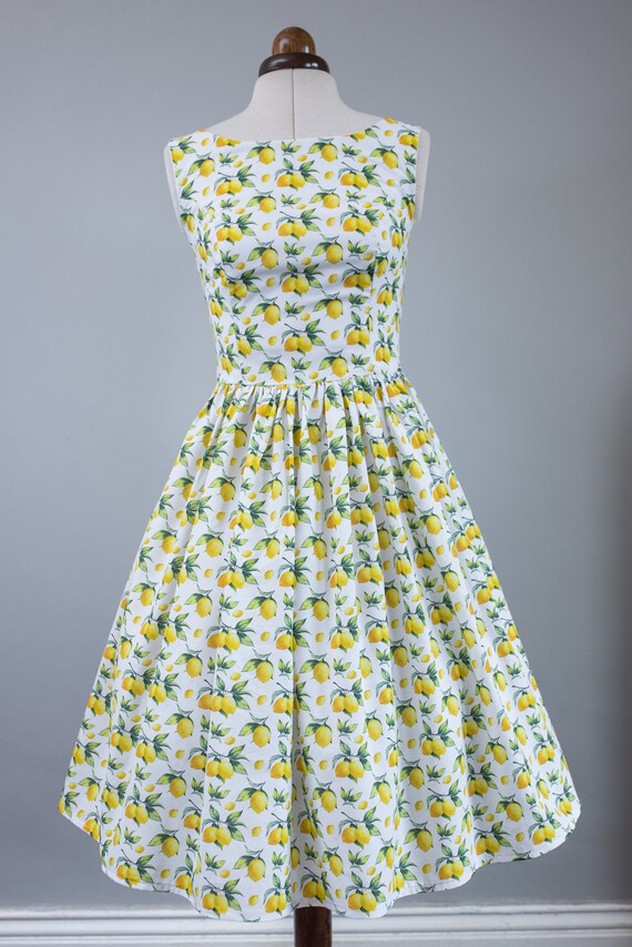Lemons dress-50s pin up rockabilly | Etsy