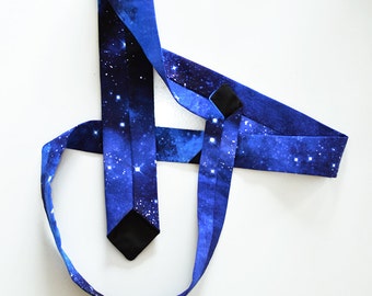 Galaxy print neck tie