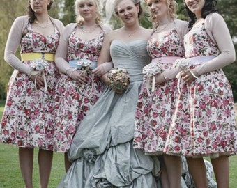 50s bridesmaid dress- custom size, your fabric choice!