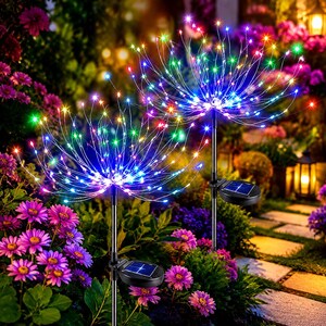 Solar Firework Lights, Waterproof LED Copper Wire Garden Lights, Outdoor Twinkle Decor for Yard, Patio & Landscape