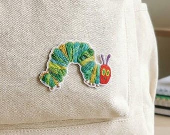 Caterpillar Embroidered Iron On Patch, Kids Jacket Decor