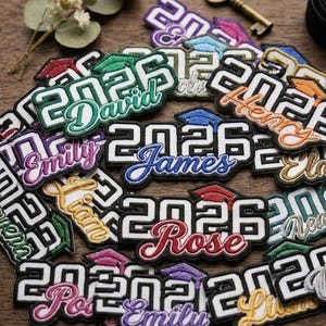 Custom Class of 2026 Embroidered Graduation Patch, Personalized Graduation Name Patches