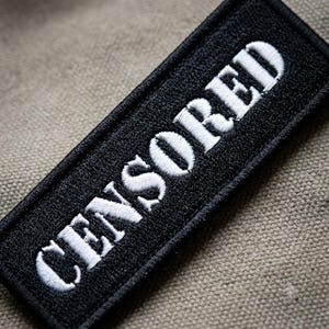 Censored Word Embroidered Patch, Funny Joke Text Iron On Patch