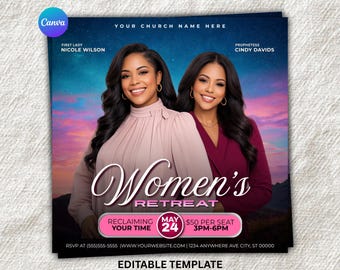 Women's Retreat Flyer Template | Church Conference, Christian Event (Digital Download)