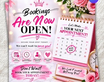 Beauty Salon Booking Flyer Canva Template | Pink Appointment Promo (Instant Download)