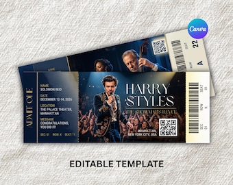 Concert Ticket Canva Template | VIP Event Pass, Jazz Music Invitation (Digital Download)