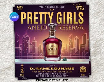 Nightclub Flyer Template | Luxury Ladies Night, DJ Party Event (Digital Download)