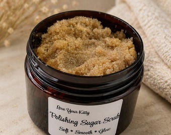 Polishing Sugar Scrub | Soft Smooth Skin, Natural Glow (4 oz)