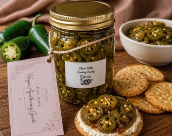 Candied Jalapeños Cowboy Candy | Sweet Spicy Pickled Peppers, Small Batch Snack