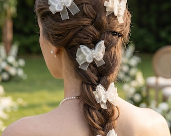 Lace Butterfly Hair Clips Set of 2 for Bridal Wedding Braid