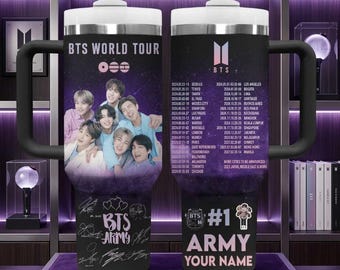 BTS World Tour 2026 #1 Army Personalized Tumbler 40oz Purple Starry Night Design