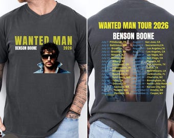Benson Boone Wanted Man Tour 2026 Shirt, Retro Benson Boone Comfort Colors Tee,Vintage Artist Concert Shirt, Tour Dates 2026 Graphic T-Shirt