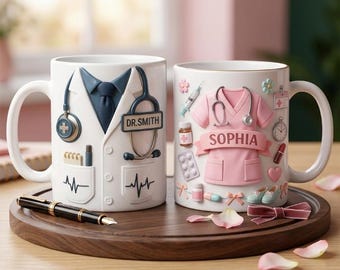 Custom Doctor Nurse Mug Personalized Doctor Gift Future Nurse Coffee Cup Print 3D Look Medical Student Graduation Gift Registered Nurse Mug