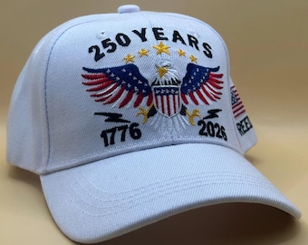 US 250th Anniversary Embroidered Cap Structured Baseball Hat Eagle