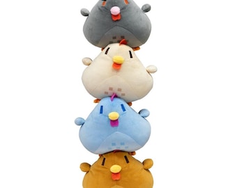 Stardew Valley Chicken Plush, Custom Game Merch, Blue Brown Void Hen Plushie Set, Stuffed Animal Gamer Gift, Handmade Kawaii Video Game Toy