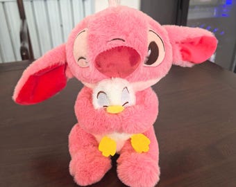 Disney Plush Hugging Toys, Stitch Angel Duckling stuffed, Winnie the Pooh hugging Piglet, Cute Character Couple Gift,Nursery Decor Plush