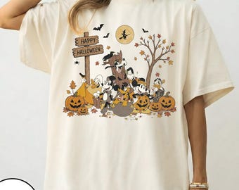 Comfort Colors® Mickey and Friends Halloween Shirt, WDW Halloween Party Tee, Disney Halloween Gift, Mickey Vampire Shirt, Spooky Season Tee