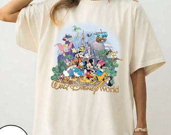Vintage 90’s Retro Walt Disney World Shirt, Disney World Magic Kingdom Shirt, Disney Mickey And Friends Shirt, Disney Family Trip 2026 Tee