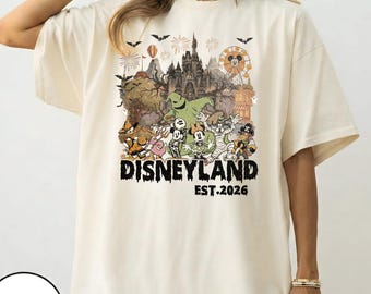 Comfort Colors Mickey and Friends Halloween Shirt, Disney Spooky Season Tee, Disneyland Signature Party T-Shirt, Halloween Group Shirt