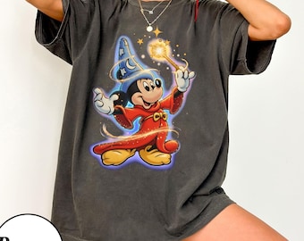 コンフォートカラーズ ファンタジア ソーサラー ミッキー シャツ、ウォルトディズニー ファンタジア ミッキー シャツ、ファンタジア ミッキー Tシャツ、ディズニーランド旅行、ファンタズミック シャツ