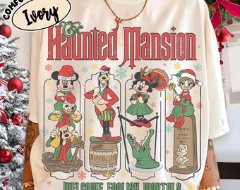 Retro Disney Haunted Mansion Christmas Shirt, Mickey and Friends Christmas Shirts, Disney Xmas Lights Shirt, Mickeys Very Merry Xmas Shirt
