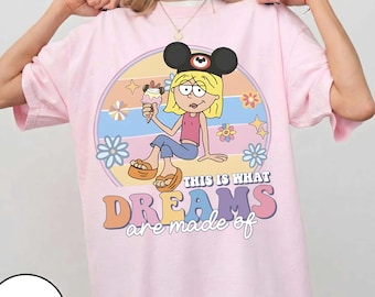 Comfort Colors® リジー・マグワイア ディズニーシャツ、This Is What Dreams Are Made Of Tシャツ、レトロなディズニーワールド旅行シャツ、マジックキングダム衣装