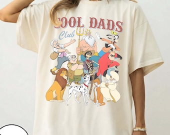 クールなパパクラブシャツ、レトロなディズニーのお父さんTシャツ、グーフィー、ムファサ、トリトン王のアパレル、マジックキングダムの家族旅行、最高のパパへのギフト（男性向け）