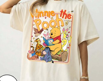 ハニーベアと仲間たちのシャツ、地球上で一番幸せな場所のシャツ、家族旅行2026のシャツ、漫画の子供向けバケーションのシャツ、マジックキングダム旅行のデザイン