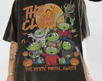 Retro Toy Story Aliens Halloween Shirt, Pizza Planet Spooky Season Tee, The Claw Halloween Disney Pixar Shirt, Mickey's Not So Scary Party