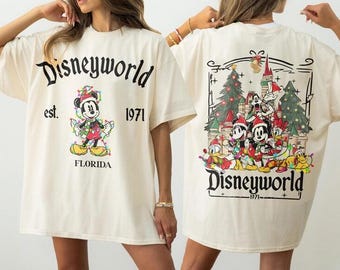 2 Side Vintage Disneyworld Christmas Shirt, Mickey an Friends Christmas Shirt, Disney Family Christmas Shirts, Disney Christmas Party Shirt