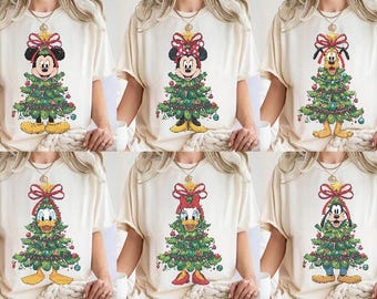 Vintage Christmas Tree Mickey And Friends Shirt, Disney Christmas Tree Shirt, Disney Christmas Family Shirts, Very Merry Christmas Shirt