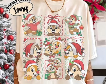 Vintage Chip And Dale Christmas Shirt, Disney Holiday Matching Shirt, Magic Kingdom Family Trip Shirt, Disneyland Xmas Group Gift 2026 Shirt