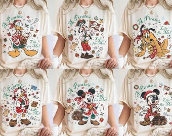Disney Pirates Christmas Shirt, Mickey & Friends Yo Ho A Christmas Life For Me Tee, Disney Cruise Line Sweater, Family Matching Holiday Gift