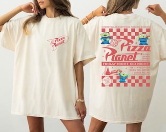 Vintage Two-sided Pizza Planet Toy Story Shirt, Disney Toy Story Aliens Comfort Colors Shirt, Pizza Planet Shirt, Toy Story Family Shirts
