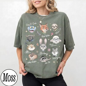 Koszulka z podpisem postaci z filmu „Zwierzogród” Disneya w stylu retro, koszulka rodzinna z motywem Disneylandu, koszulka „Zwierzogród” Judy Hopps Nick Gary Nibbles Bogo zdjęcie 5