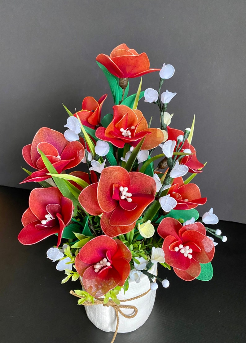 Handmade Nylon Flower Arrangement Wedding Décor Artificial Etsy