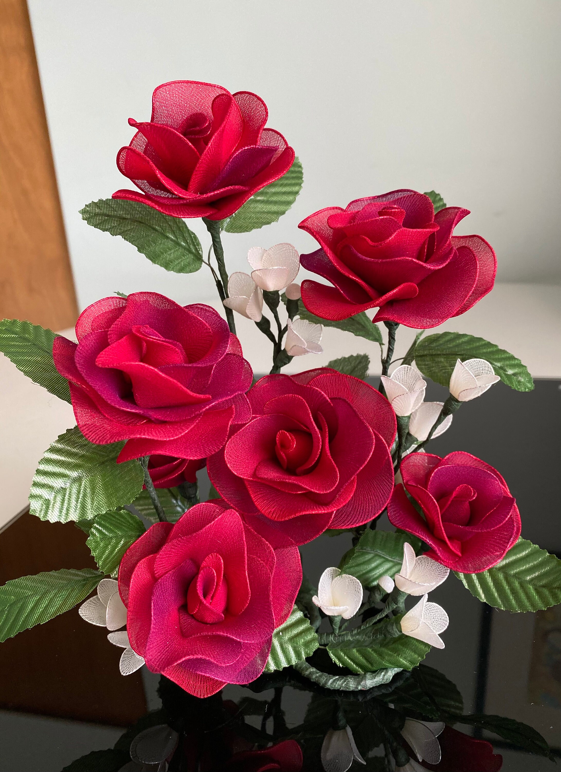 Handmade Nylon Flowers Nylon Roses Decor Wedding Decor Etsy