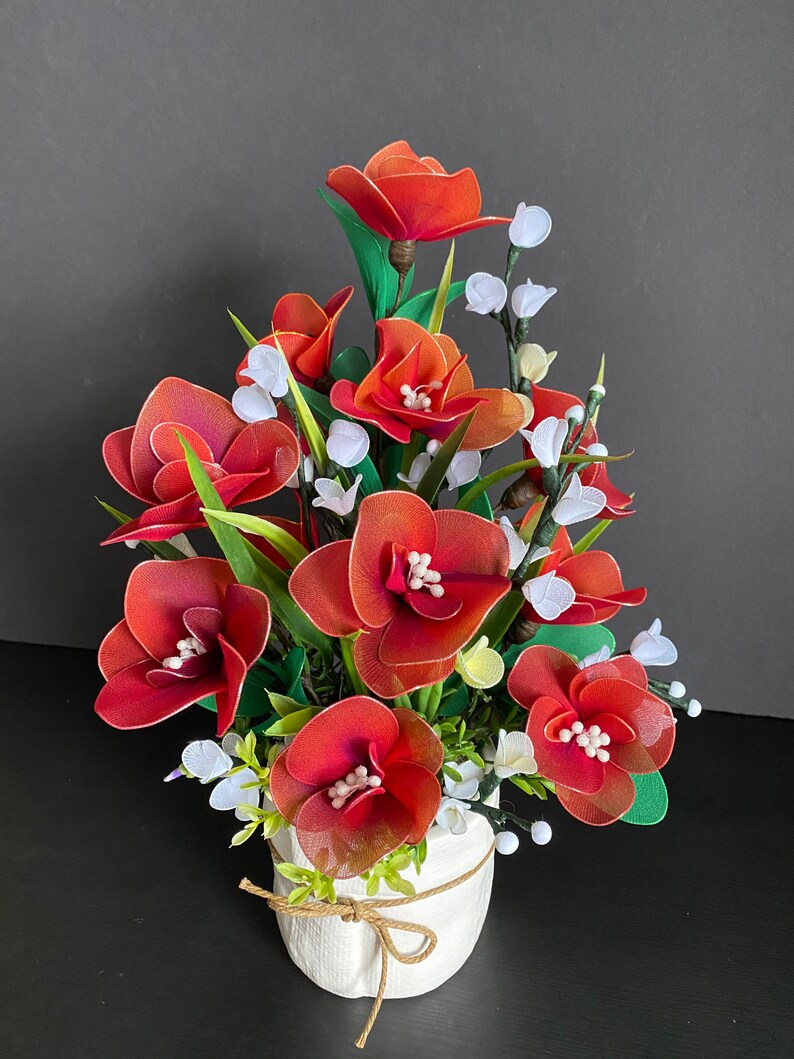 Handmade Nylon Flower Arrangement Wedding Décor Artificial Etsy