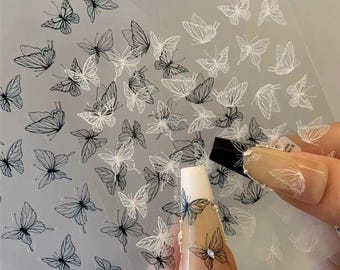 Butterfly Nail Art Decals: Delicate 3D Butterfly Stickers for Design us125-126