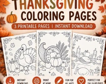 Dibujos para colorear de Acción de Gracias para imprimir para niños