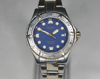Blue Dial Seiko Scuba 200m Air Diver’s 7N35-6060 Date Stainless Steel Watch