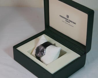 Boxed Black Swiss Frederique Constant Geneve Quartz Wristwatch FC200/245X4S25/6