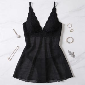 chinese dress ladies Avidlove Plus Size Lingerie Sexy Lingerie Set Women's Exotic Nightgowns Lace  Chemise Lingerie Side Slit Nightdress Black XL at Amazon Women's Clothing  store