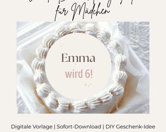 Burn Away Cake Template, Editable Canva Birthday Cake, Kids' Birthday Cake Topper, Instant Download