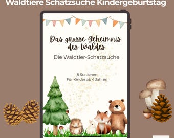 Schatzoektocht met bosdieren – Printbare speurtocht voor kinderen vanaf 4 jaar (PDF)