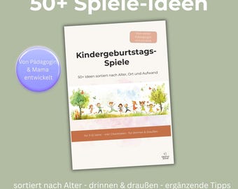 Kinderverjaardagsfeestspelletjes PDF | 50+ spelideeën per leeftijd | Binnen & Buiten | Feestspelletjes voor kinderen | Verjaardagsideeën | Direct downloaden